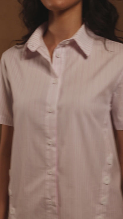 Camisa Angra Branco e Rosa